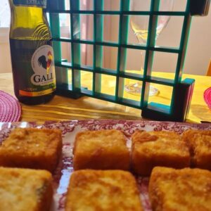 Angu(polenta) porcionaddo na Sweet block.